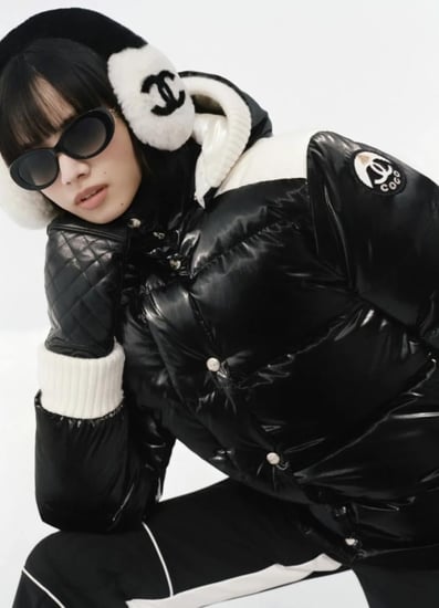 Chanel Puffy Black White Jacket 2025 جاكيت شانيل منفوخ أبيض أسود تزلج
