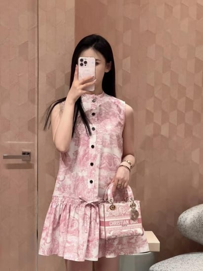 Dioriviera Short Dress فستان ديوريفيرا قصير مكشكش