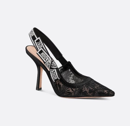 حذاء ديور JAdior Slingback Pump شفاف شبكي أسود