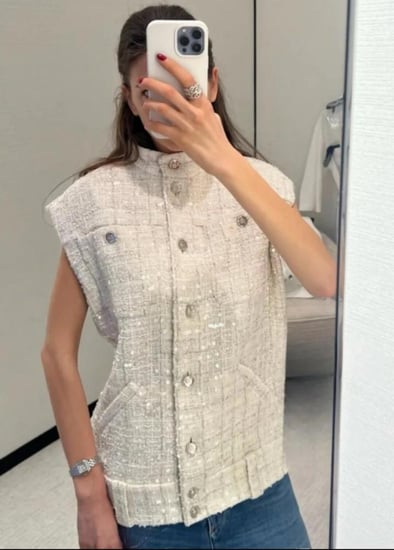 جيلية شانيل تويد براق 2025 CHANEL GLITTERED TWEED VEST