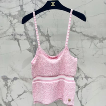 chanel logo cc tank top