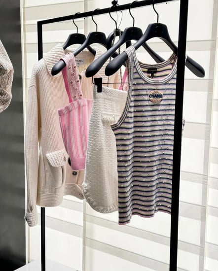 Chanel 25P Pink  pearls top2025 قميص شانيل وردي مطرز باللؤلؤ