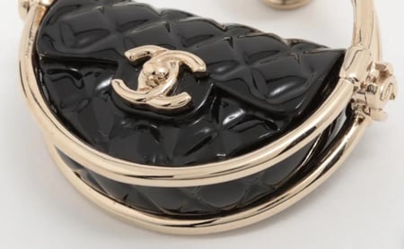 Chanel black bag earrings أقراط شانيل حقيبة سوداء ا