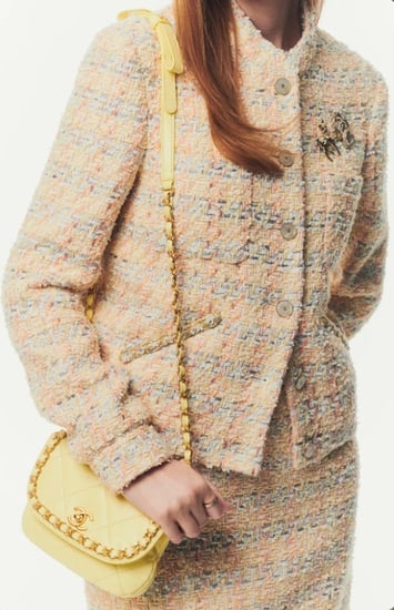 CHANEL LIGHT YELLOW GRAY TWEED jacket 2025 جاكيت شانيل تويد رمادي أصفر