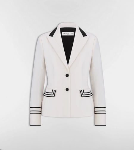 2026 Dior White Cropped jacket سترة ديور جاكيت أبيض فاخر مخصر