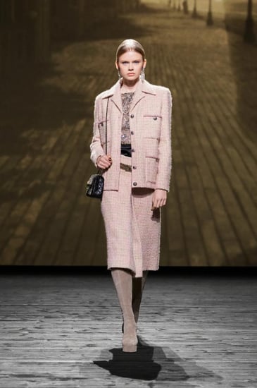 2024 سترة شانيل جاكيت تويد الصوف وردي بيج