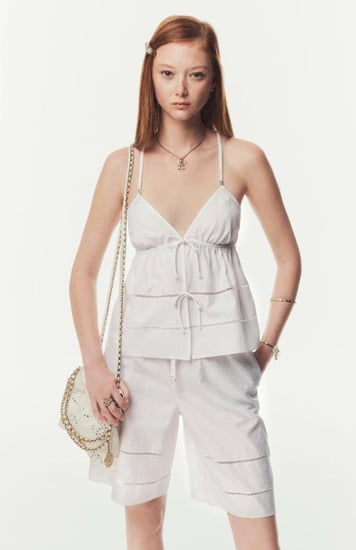 2025 Chanel White short شورت شانيل توب أبيض برمودا