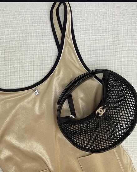 2025 BLACK CHANEL SMALL MESH BAG حقيبة شانيل شنطة شبك أسود صغيرة شبكة