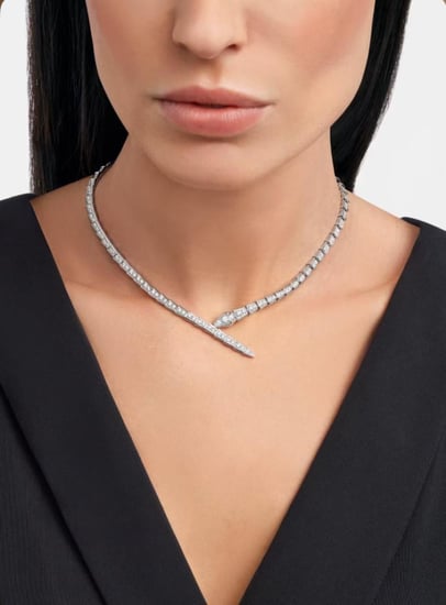 قلادة بولغاري سيربنتي فضي كريستال BVLGARI Serpenti Viper Necklace