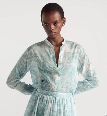 2025 Dior Dioriviera Long Blouse بلوزة ديور يوريفيرا طويله بطبعات أخضر