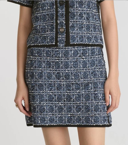 Dior Cannage Cropped skirt 2025 تنورة ديور كاناج كحلي