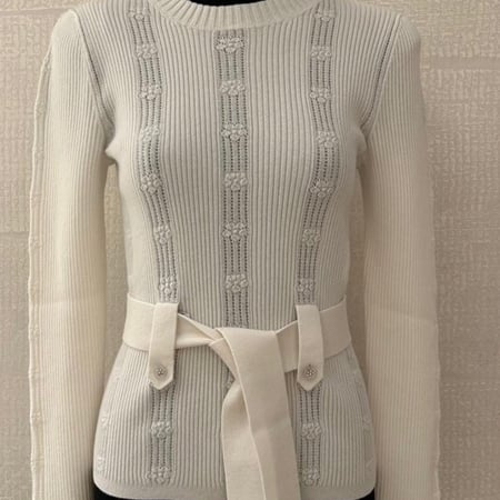 CHANEL CRUISE 2025 BULLOVER 2024 بلوفر شانيل ابيض كنزة صوفية كشمير