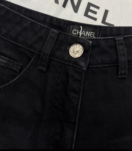 Chanel black jeans 2025 جينز شانيل مطرز بالخرز أسود