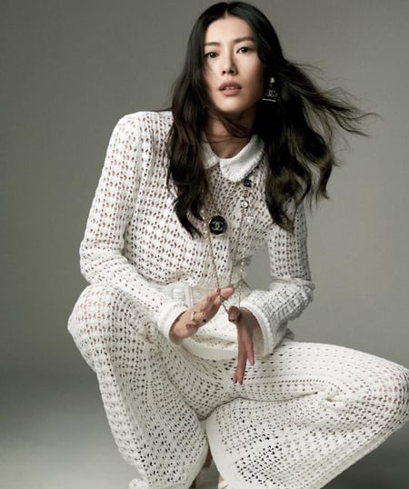 2026 chanel white tunic تونيك شانيل أبيض مخرم شفاف
