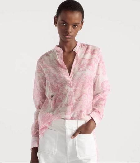 2025 Dior Dioriviera Long Blouse بلوزة ديور يوريفيرا طويله بطبعات وردي