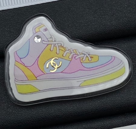 2024 بروش حذاء رياضي راتنج معدن ستراس