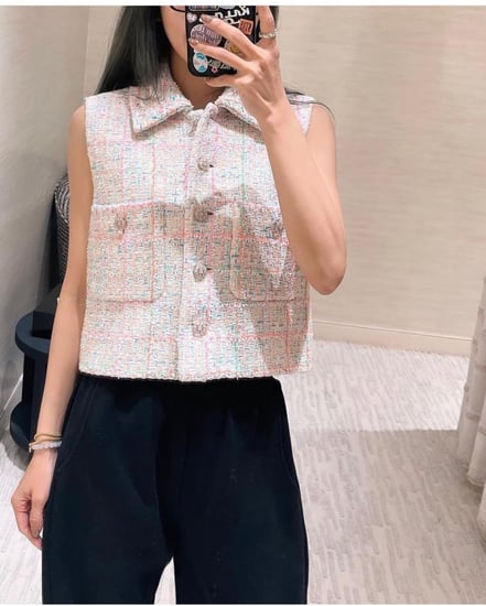Chanel cruise tweed vest جيليه شانيل تويد كروز