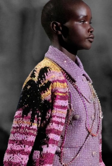 2024 جيلية شانيل فيست تويد بنفسجي violet chanel tweed vest sparkling