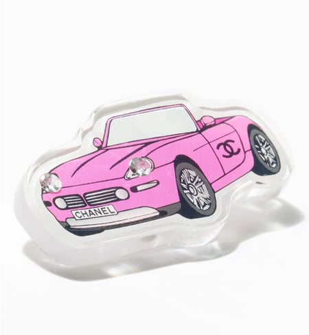 2024 بروش سيارة راتنج معدن ستراس وردي أسود ذهبي كريستالي