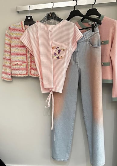 2024 قميص شانيل قطن بوبلين قطني مطرز