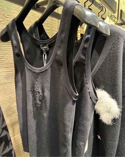 chanel logo cc tank top