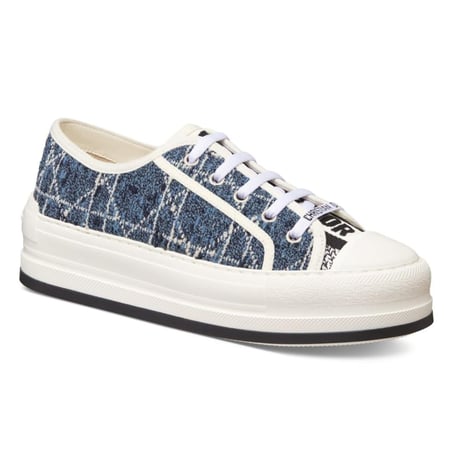 dior tweed sneakers shoes 2025 حذاء ديور سنيكر رياضي تويد كحلي أبيض