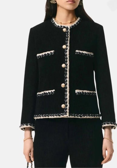 Chanel Jacket Corduroy Black 2025 سترة شانيل جاكيت شتوي