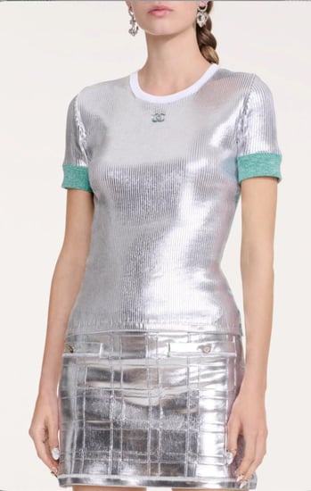CHANEL CRUISE SILVER TEE SHIRT 2025 تيشيرت شانيل توب بلوزة قميص فضي