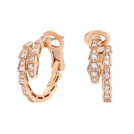 أقراط حلق بولغاري سيربنتي وردي  BVLGARI Rose pink Serpenti earrings
