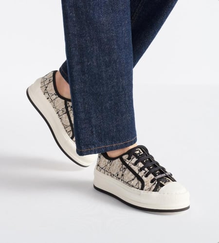 dior tweed sneakers shoes 2025 حذاء ديور سنيكر رياضي تويد بيج أسود