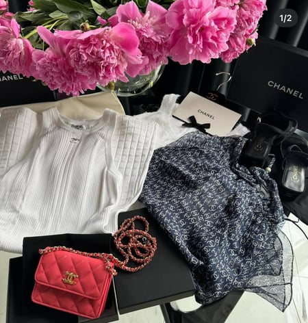 White or black chanel dress 2025 فستان شانيل قطن أبيض أو أسود