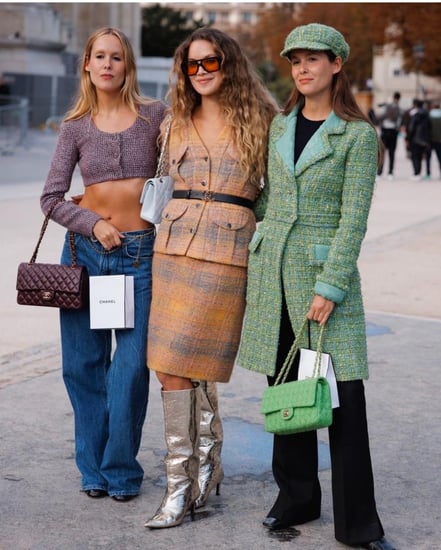 CHANEL ORANGE GRAY YELLOW TWEED JACKET