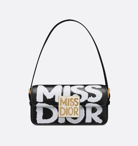 حقيبة ميس ديور فلاب باق  جلد أسود Miss Dior Black Flap Bag