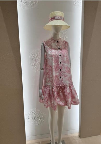 Dioriviera Short Dress فستان ديوريفيرا قصير مكشكش