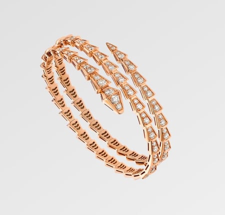 سوارة بولغاري سيربنتي ذهبي كريستال BVLGARI gold Serpenti Viper Bracele