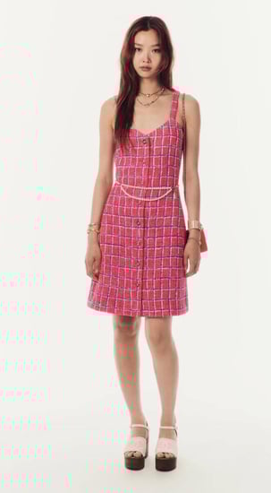 2024 فستان شانيل تويد قصير بلا أكمام