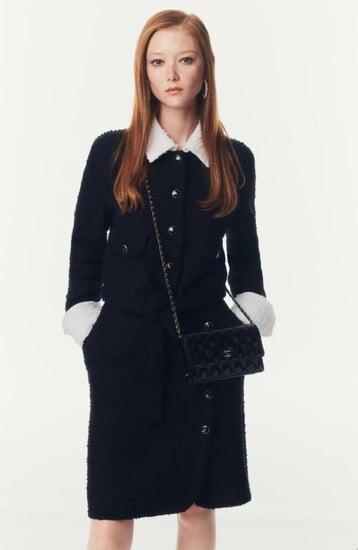 CHANEL Black Tweed Skirt  تنورة شانيل تويد أسود أبيض