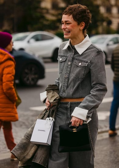 2025 جاكيت شانيل دينم باهت رمادي أبيض CHANEL Washed Denim gray JACKET