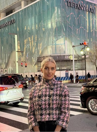 2025 سترة شانيل جاكيت تويد صوفي وردي فاتح أسود بيج