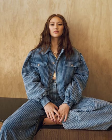 Chanel blue velvet jacket SANDS FERFETCH OUNASS