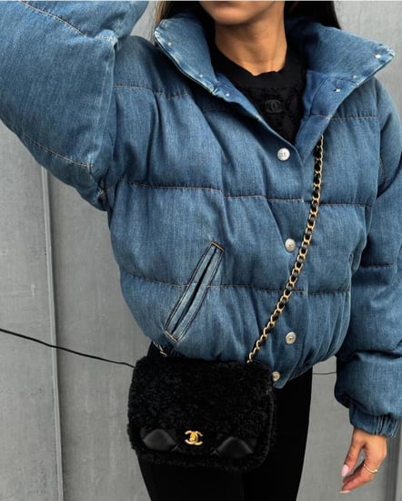 Chanel Blue Dinim Cot 2024 معطف شانيل كوت دينم باهت أزرق