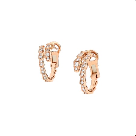 أقراط حلق بولغاري سيربنتي وردي  BVLGARI Rose pink Serpenti earrings
