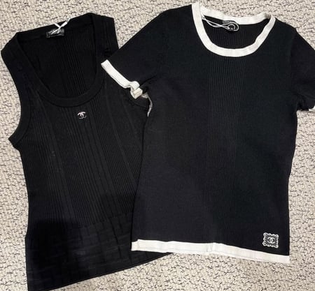 2025 Chanel White or black top قميص شانيل توب بأكمام