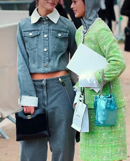 2025 جاكيت شانيل دينم باهت رمادي أبيض CHANEL Washed Denim gray JACKET