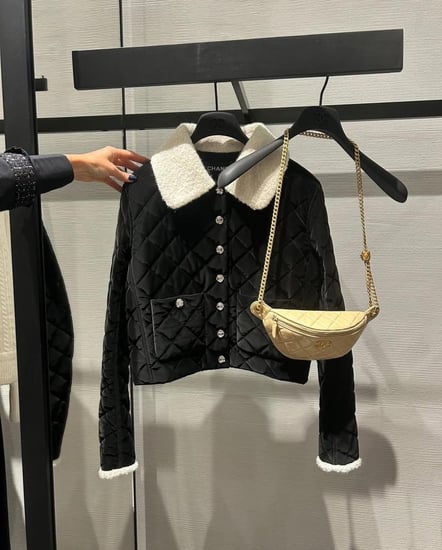 Chanel coco neige black wool blouson 2024  شانيل جاكيت أسود