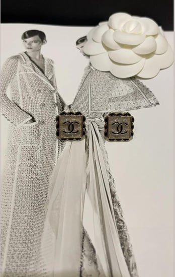 P25 chanel earrings أقراط شانيل حلق شعار cc