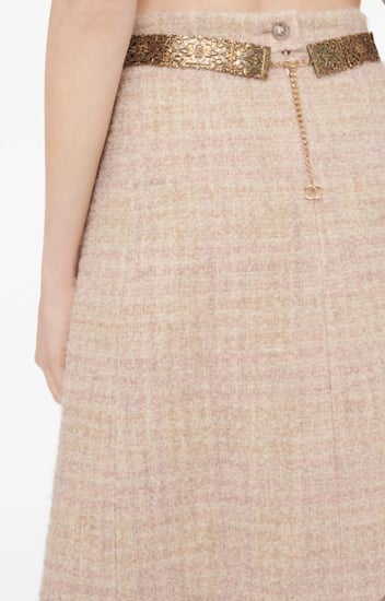 CHANEL PINK TWEED SKIRT 2025 تنورة شانيل تويد صوفي وردي فاتح