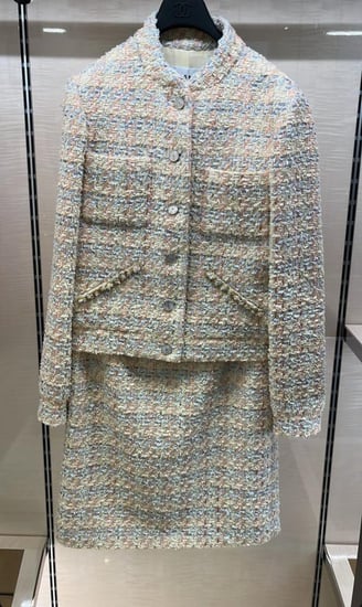 CHANEL LIGHT YELLOW GRAY TWEED jacket 2025 جاكيت شانيل تويد رمادي أصفر