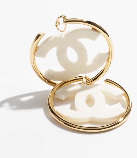 2024 اقراط  شانيل كبس دائرية حديثة حلق شانيل جديد