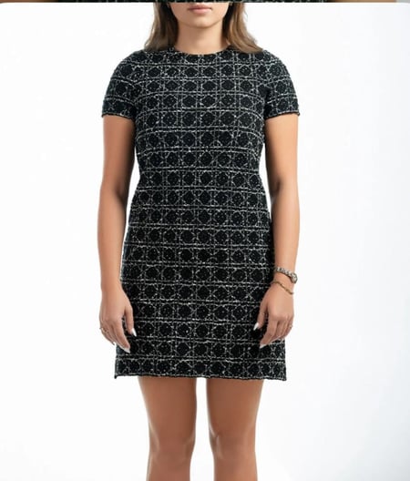 Dior black cannage dress 2025 فستان ديور تويد أسود ماكروكاناج